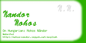 nandor mohos business card