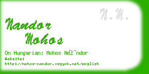 nandor mohos business card